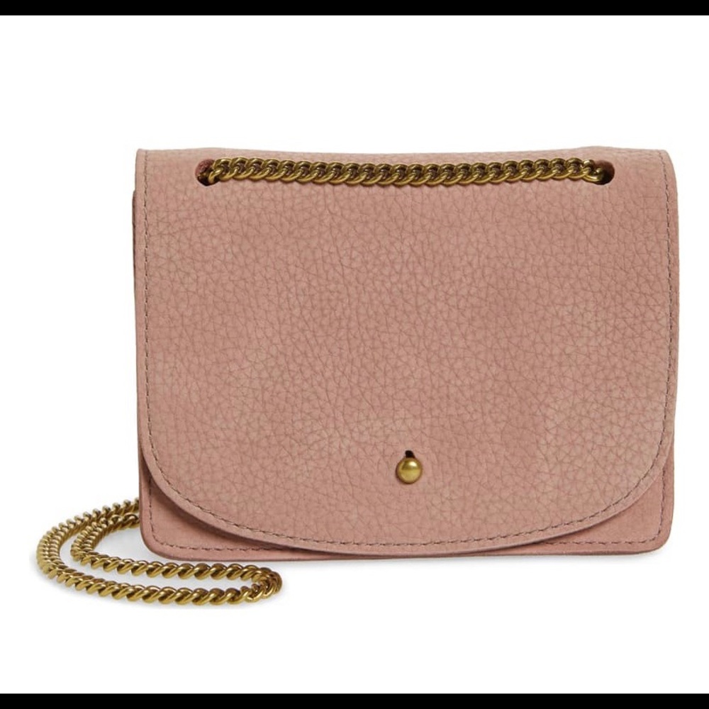 NWT Madewell crossbody suede leather chain bag